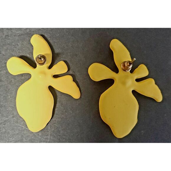 Floweragrant Earrings Exaggerated Yellow Flower Gold Cent 925 Anti Allergy Posts - Picture 10 of 11